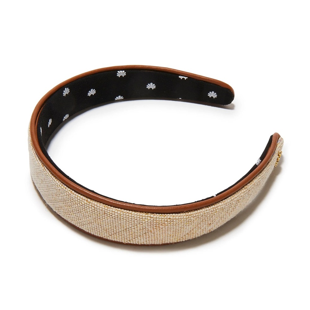 Lele Sadoughi Beige and Brown Padded Headband